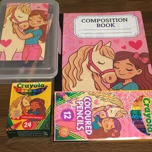 Back to School Girl with horse Set